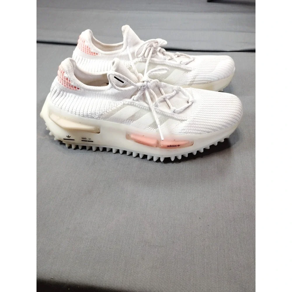 Adidas NMD S1 Primeknit White Dash Grey Solar Orange‎ Men'9 Lifestyle Sneakers